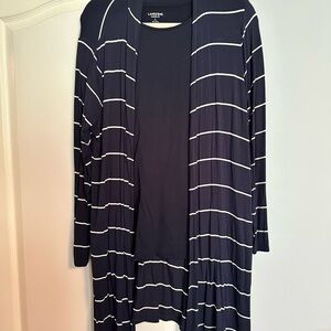 Lands' End Navy Striped Top